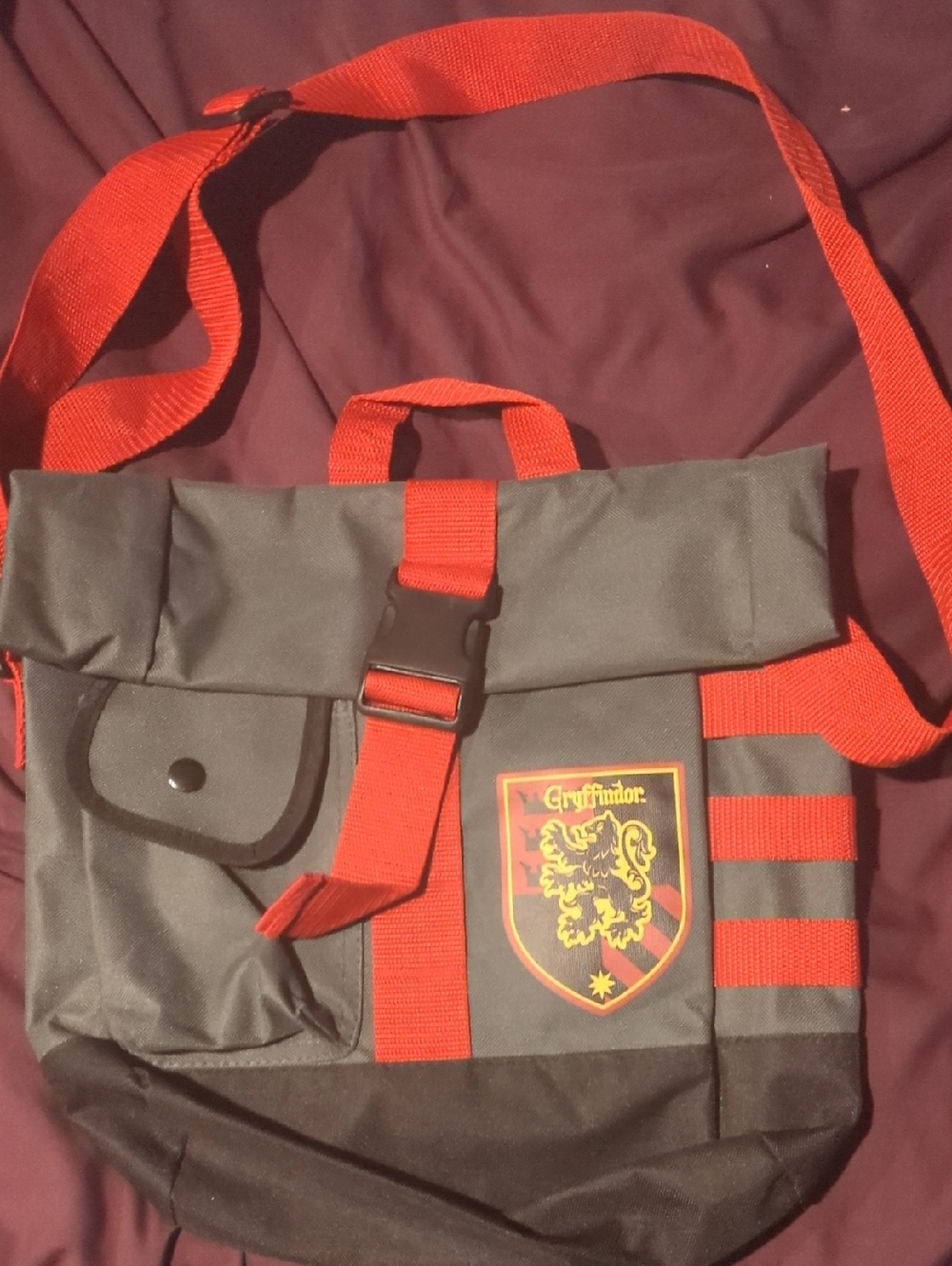 Gryffindor Red and Black Canvas Messenger Bag - Men's
